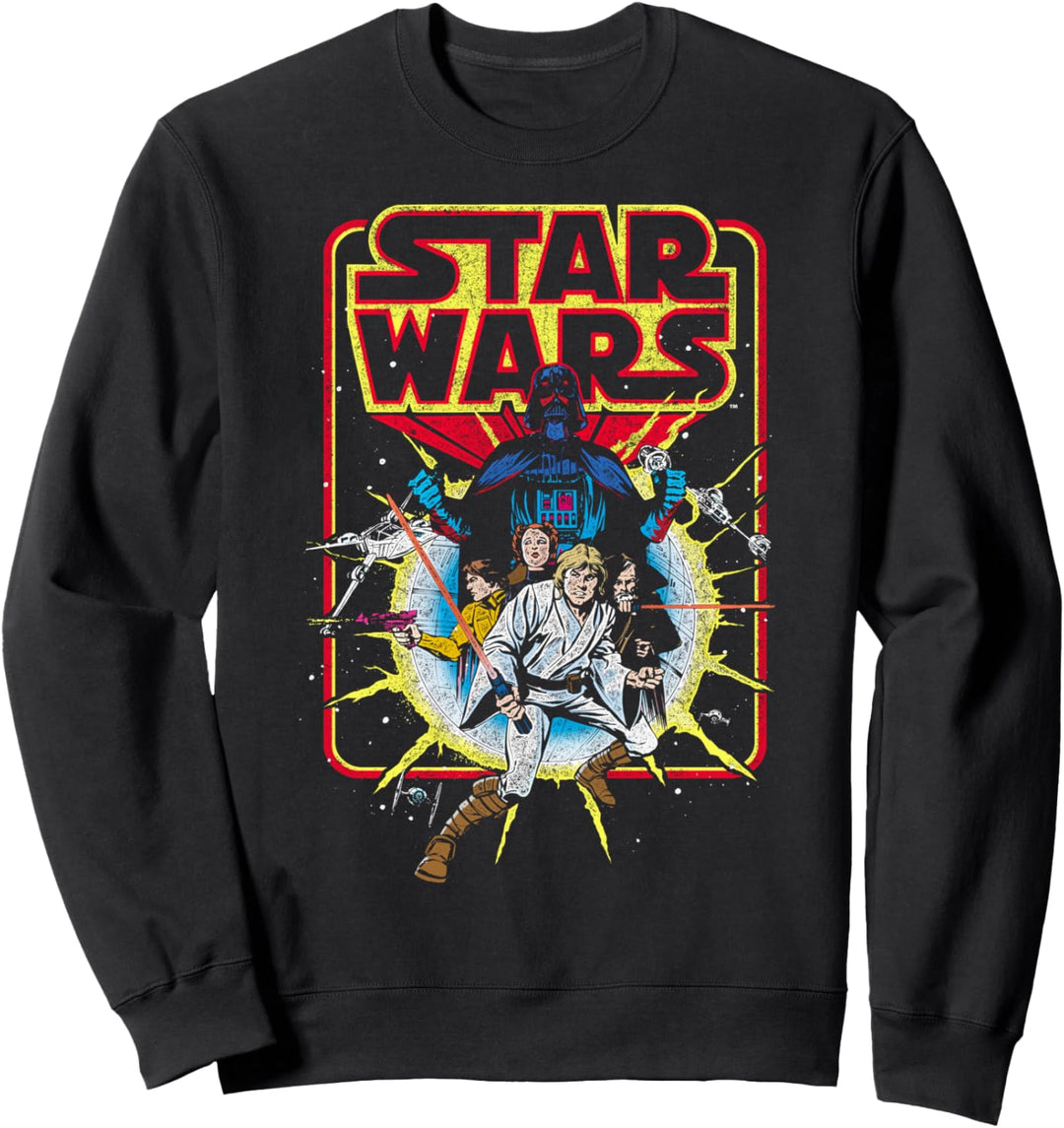 Star Wars Group Shot Star Explosion Comic Cover Sweatshirt