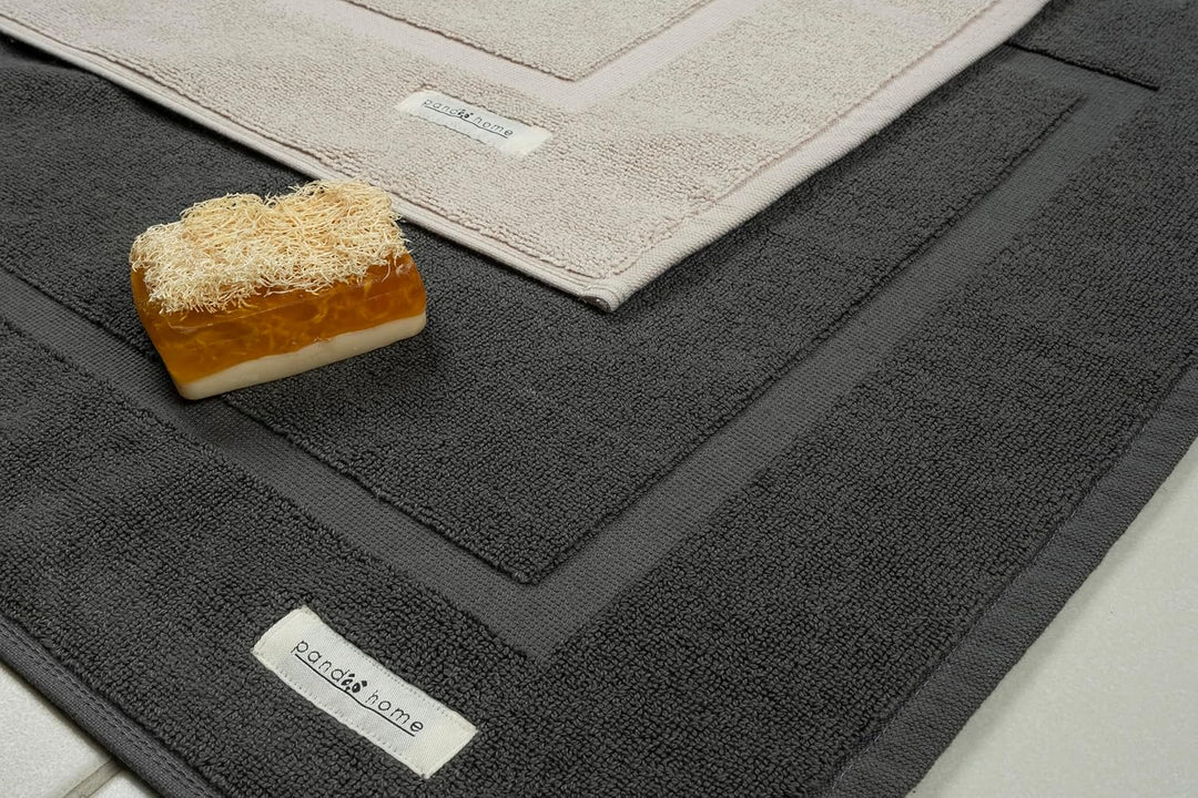 PandaHome Badvorleger Set aus Baumwolle - 2 Stück Badematte - 100% Baumwolle, Duschvorleger Duschmat