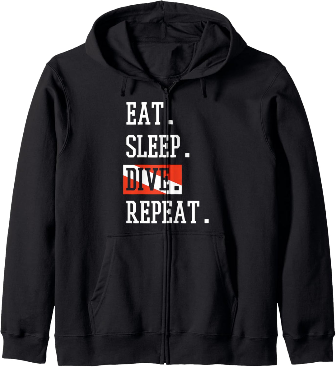 Taucher Geschenk Tauchen Spruch Lustig Eat Sleep Dive Repeat Kapuzenjacke
