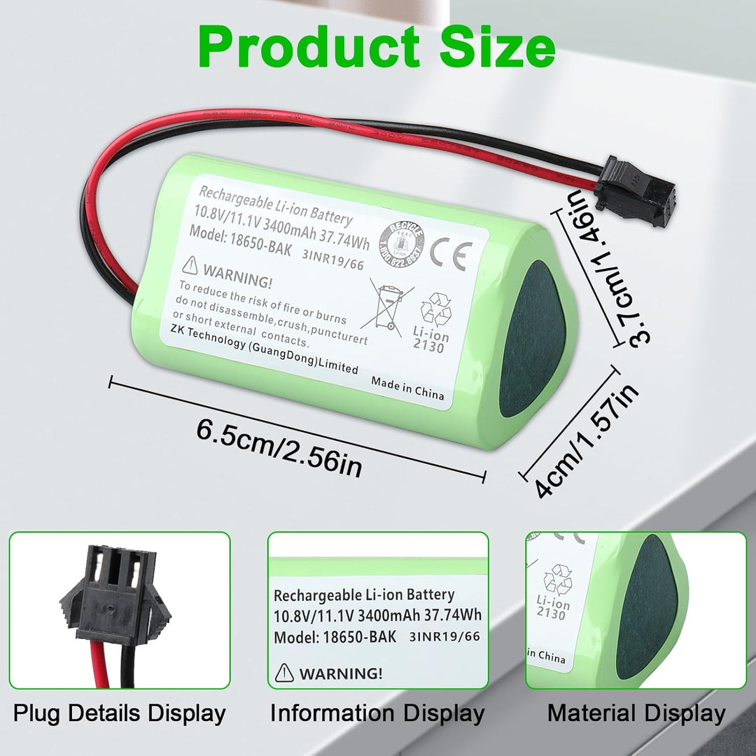 3400mAh Akku Kompatibel mit Vactidy T6 T7 T8 Vactidy LS001-02, Lefant M501, Ecovac CEN330 CEN331, Ce