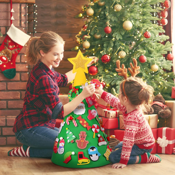 29 Stück Filz Weihnachtsbaum hängend für Kinder DIY Home Party Dekoration