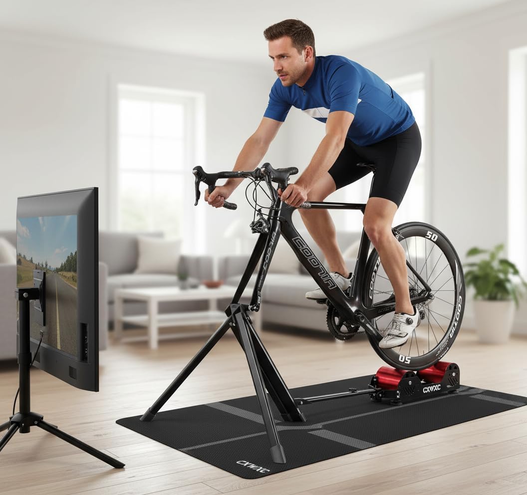 CXWXC Rollentrainer Fahrrad für 16-29 Zoll/700C Reifen Rollentrainer Rennrad Aluminiumlegierungskörp