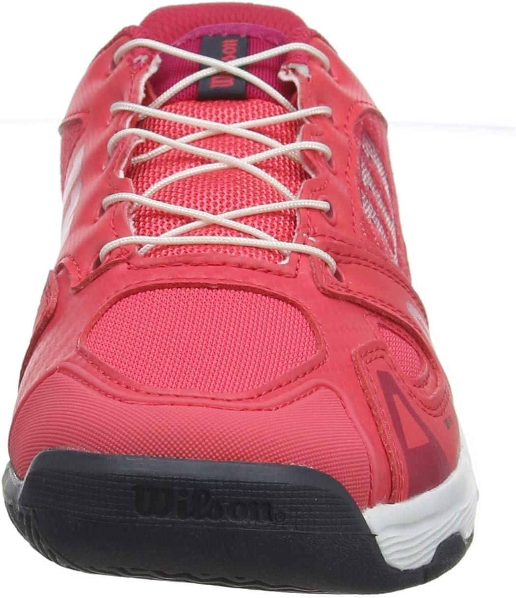 Wilson Unisex-Child Rush Pro Jr Ql Carpet Tennis Shoe 36 EU Pink Weiss Rot, 36 EU Pink Weiß Rot