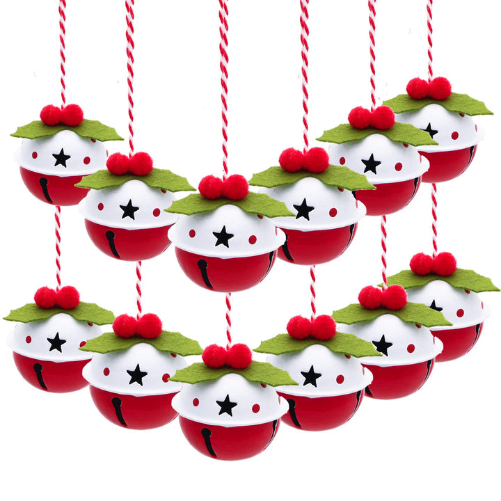 VALERY MADELYN Eisen Glöckchen Weihnachtsanhänger Weihnachtsdeko 12er Set 4.2cm Weihnachtsglocken An
