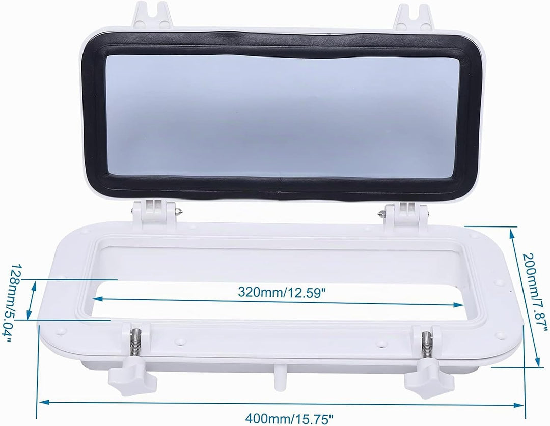 Boat Bullauge Fenster, 4mm Gehärtetem Glas Bullauge beständige, Rechteckiges Öffnung Portlight Boots