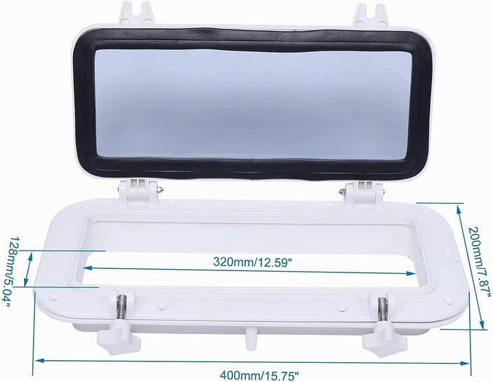 Boat Bullauge Fenster, 4mm Gehärtetem Glas Bullauge beständige, Rechteckiges Öffnung Portlight Boots
