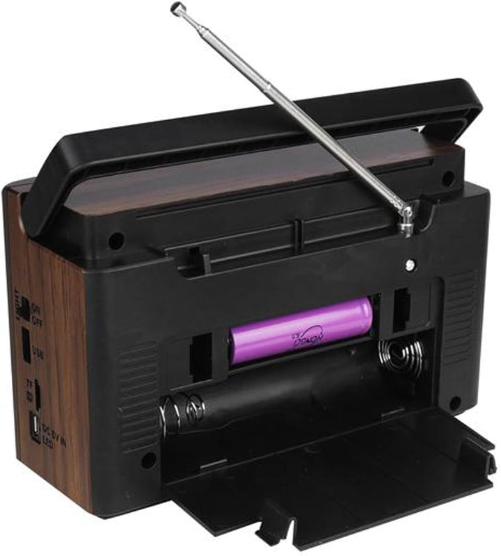 LTC Elma 118UBT Tragbares Radio mit Teleskopantenne und Bluetooth-Konnektivität, Retro-Radio, FM/AM/