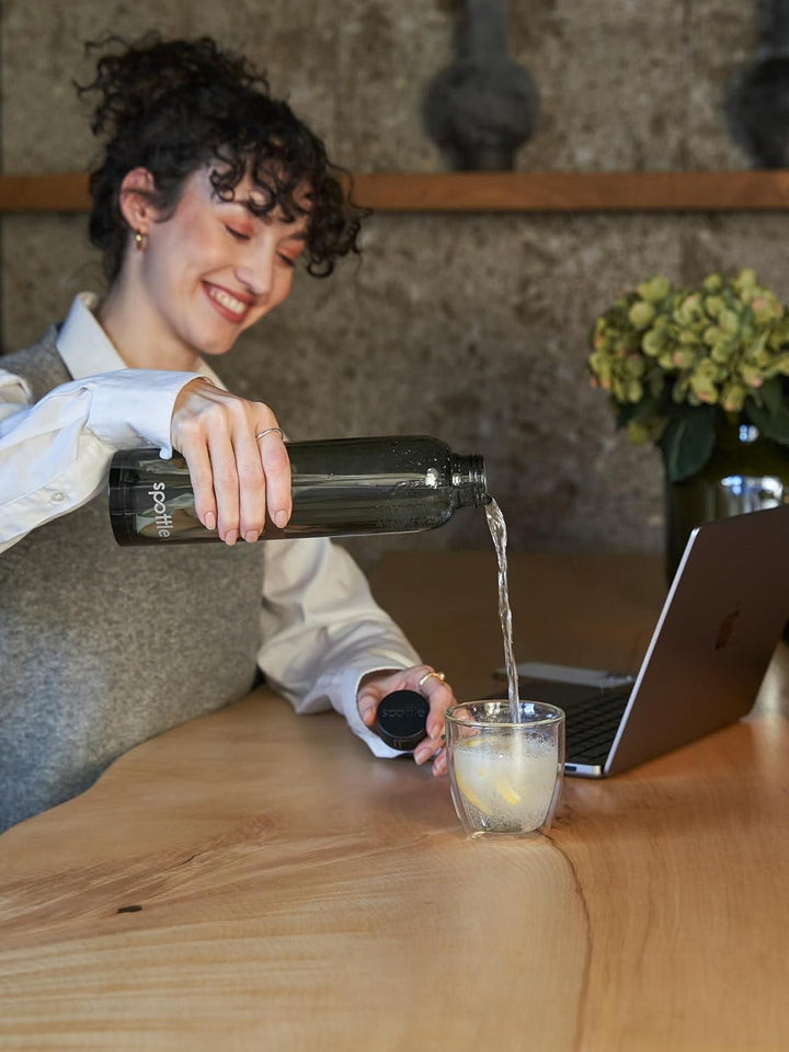 spottle Trinkflasche aus Glas 1l - Glasflasche 500ml - 750ml - 1 liter mit Neoprenhülle - Schutzhüll