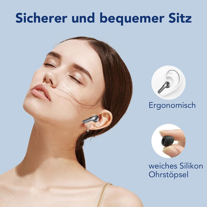 taopod Bluetooth Kopfhörer, Kopfhörer Kabellos Bluetooth 5.3 CVC Noise Cancelling, 40h Spielzeit IPX