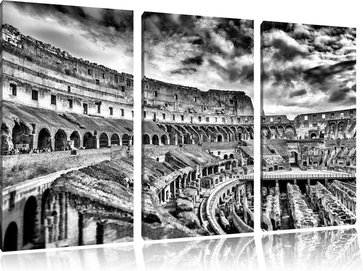 Pixxprint Colloseum in Rom von innen als Leinwandbild/Grösse: 3 Teilig (120x80 cm) cm/Wandbild/Kunst