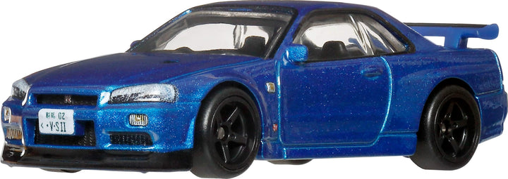 Hot Wheels Premium Car Culture Spielzeugauto im Massstab 1:64 Druckguss Nissan Skyline R34 GTR Zeitl