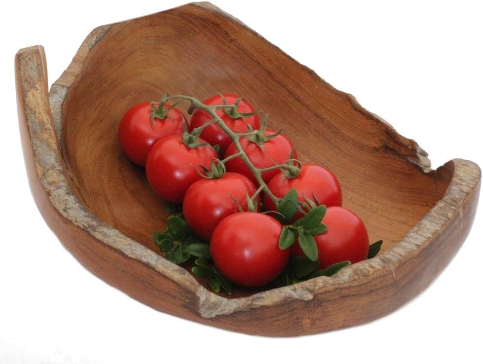 Windalf Früchte & Obstschale MIA 20 cm Natur Holzschale Salatschale Dekoschale Handarbeit aus Wurzel