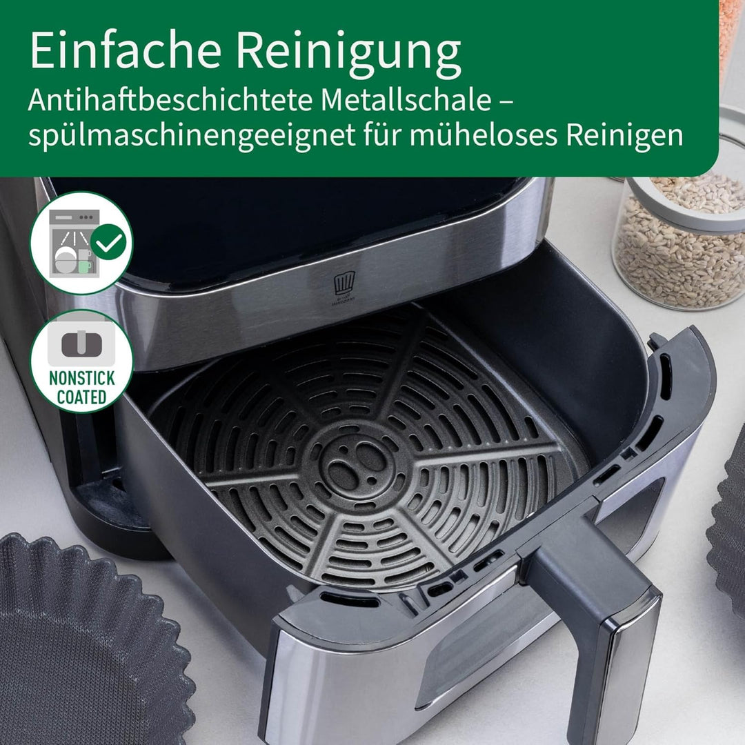 Chefkoch trifft Fackelmann Heissluftfritteuse – 6L Fassungsvermögen, 10 Automatikprogramme, Touchscr