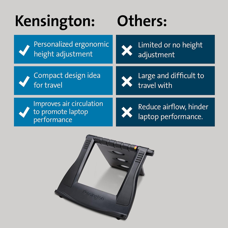 Kensington Easy Riser tragbarer ergonomischer Laptopständer, Für 12 Zoll - 17 Zoll Windows & Mac Ger