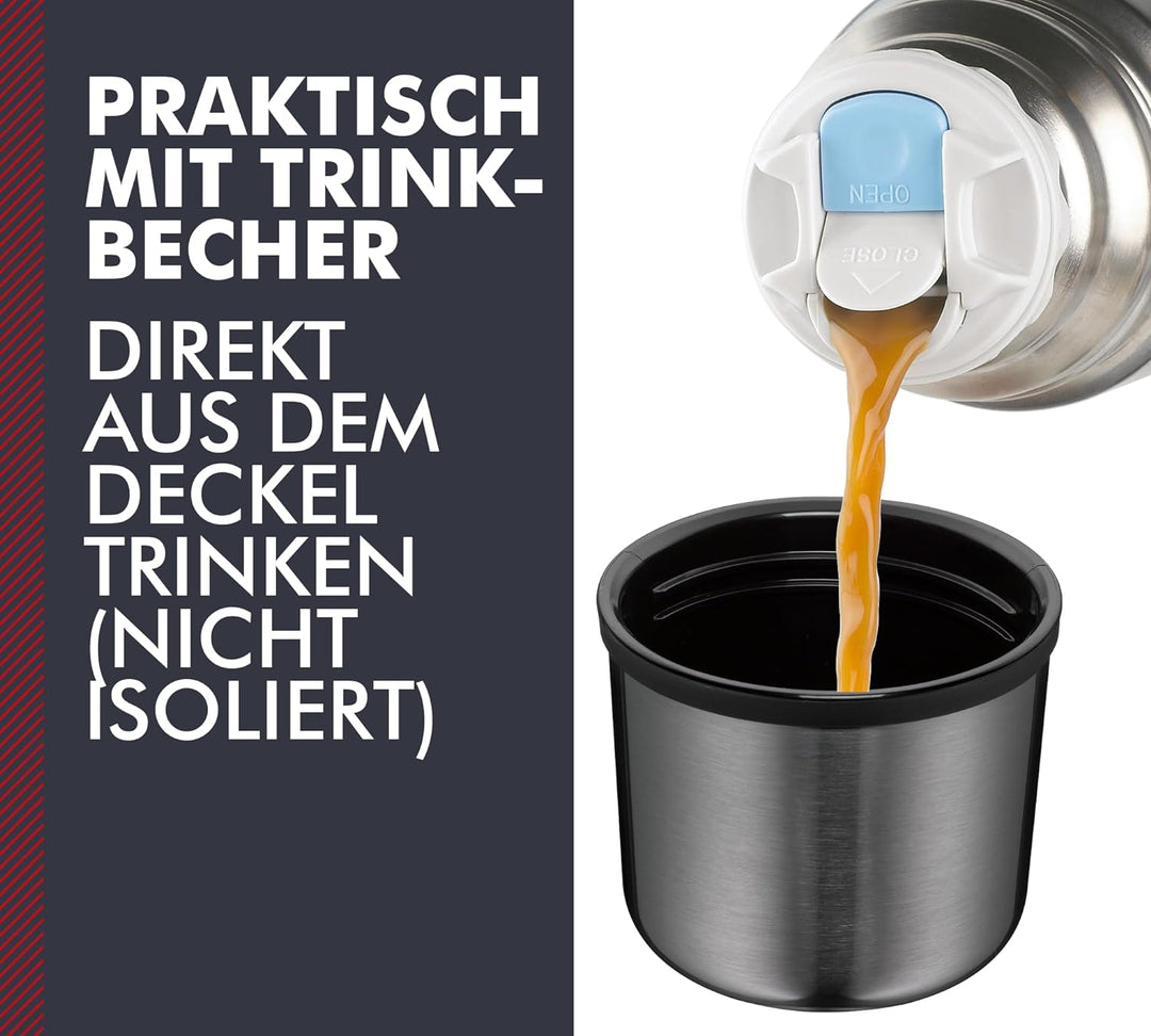 THERMOS LIGHT & COMPACT BEVERAGE BOTTLE 1l, stone grey, Thermosflasche Edelstahl, Isolierflasche gra