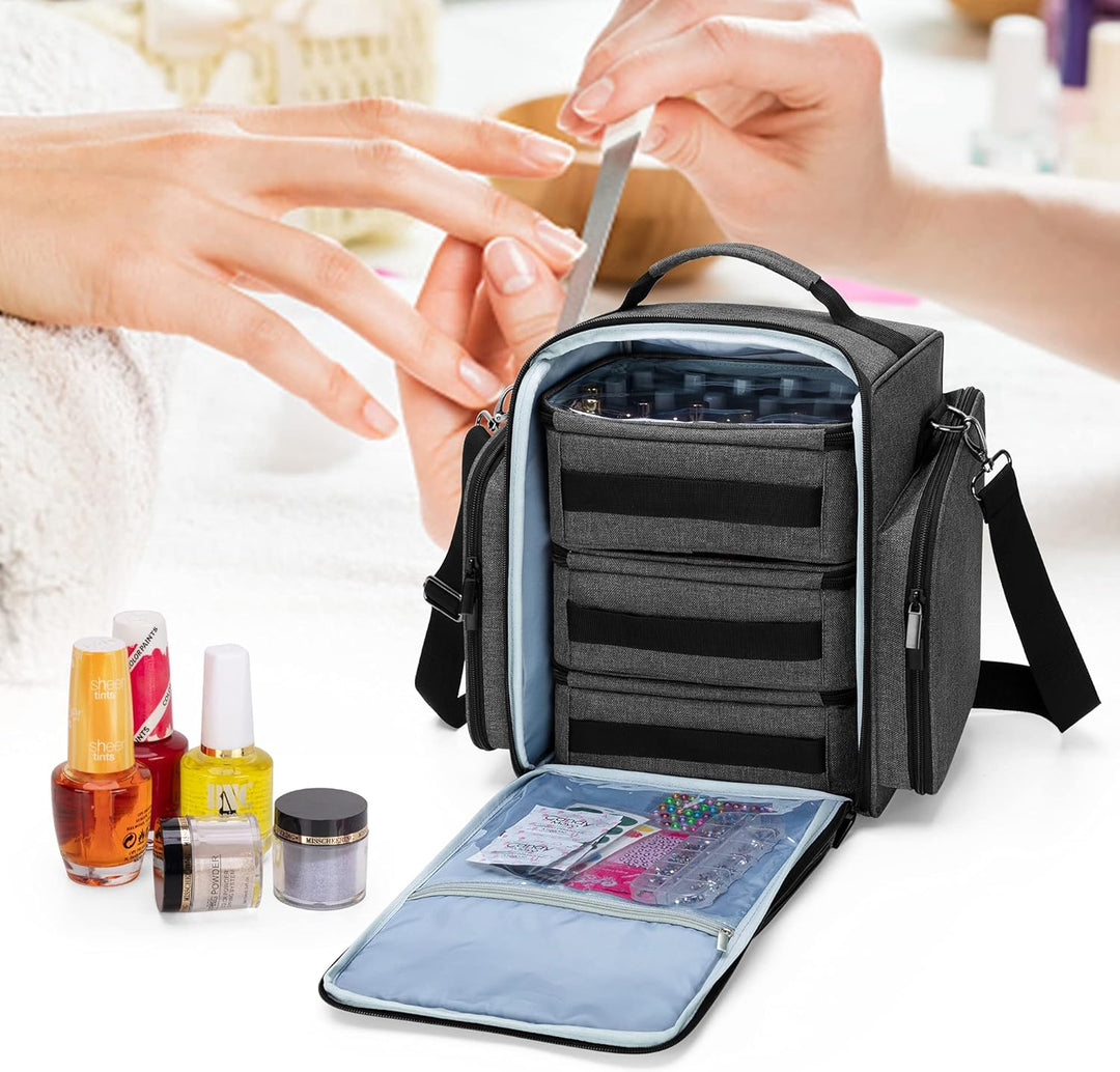 BAFASO Nagellack Aufbewahrung Tasche, Nagellack Organizer für 72 Flaschen(bis zu 15 ML), Gross Nagel