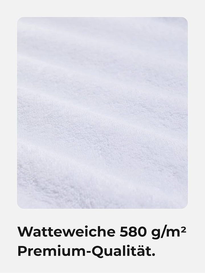 Sowel® Premium Badetuch 100x150 cm, Handtuch aus 100% Bio-Baumwolle, Hergestellt in Portugal, Weiss