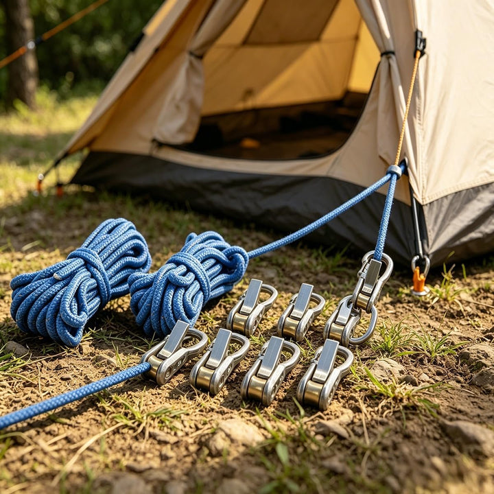 Rope Roller Cam Lock Tensioner, Roped Tightening Tool Mit Zubehör Paracord, Für Outdoor-Camping, Wan