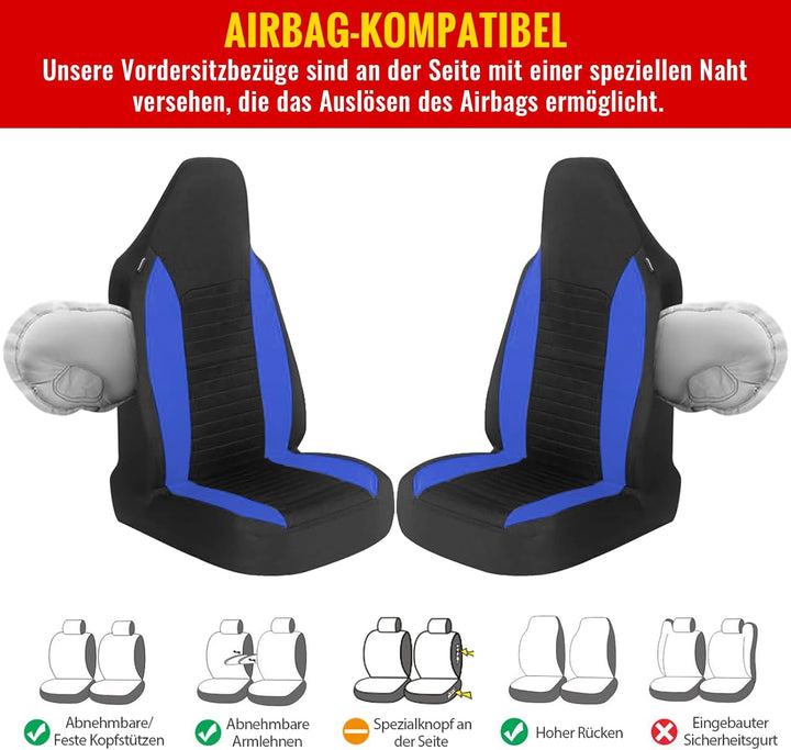 AUTOYOUTH Autositzbezüge Vordersitze Autositzschoner für Hund Kinder Sport Arbeit Werkstatt usw. Buc