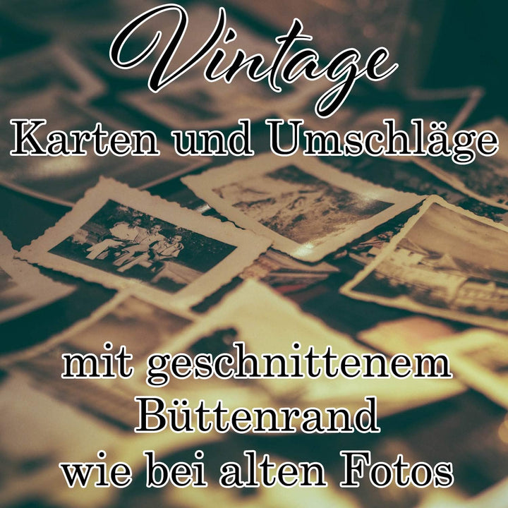 100x Vintage Brief-Umschläge mit Zackenschnitt - Natur-Weiss - Edel-Bütten - DIN C5-162 x 229 mm - 1