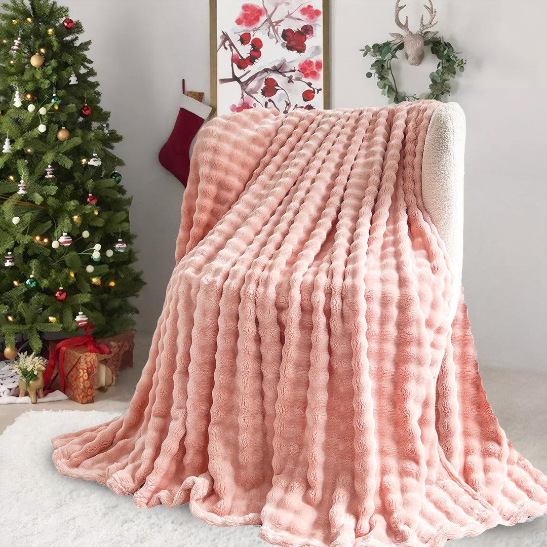 Kuscheldecke Milchsamt Blasen Decke Super Soft Wohndecke Dick 450 G/M² Flanell Decke Couchdecke Warm