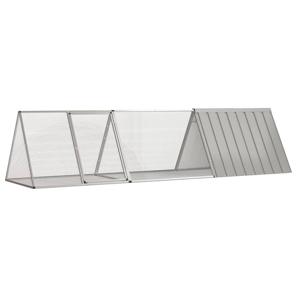 vidaXL Kaninchenkäfig Grau 302,5 x 80,5 x 71 cm Verzinkter Stahl Grau 302.5 x 80.5 x 71 cm, Grau 302