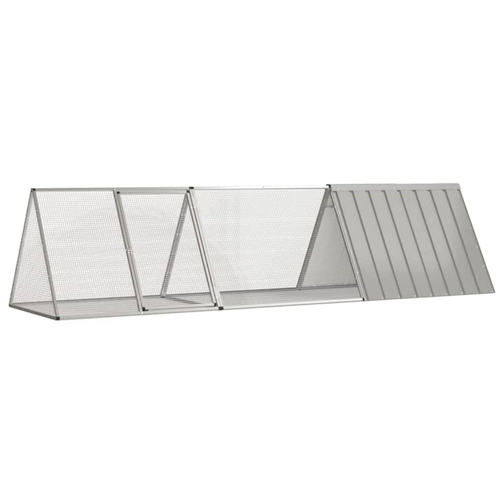 vidaXL Kaninchenkäfig Grau 302,5 x 80,5 x 71 cm Verzinkter Stahl Grau 302.5 x 80.5 x 71 cm, Grau 302