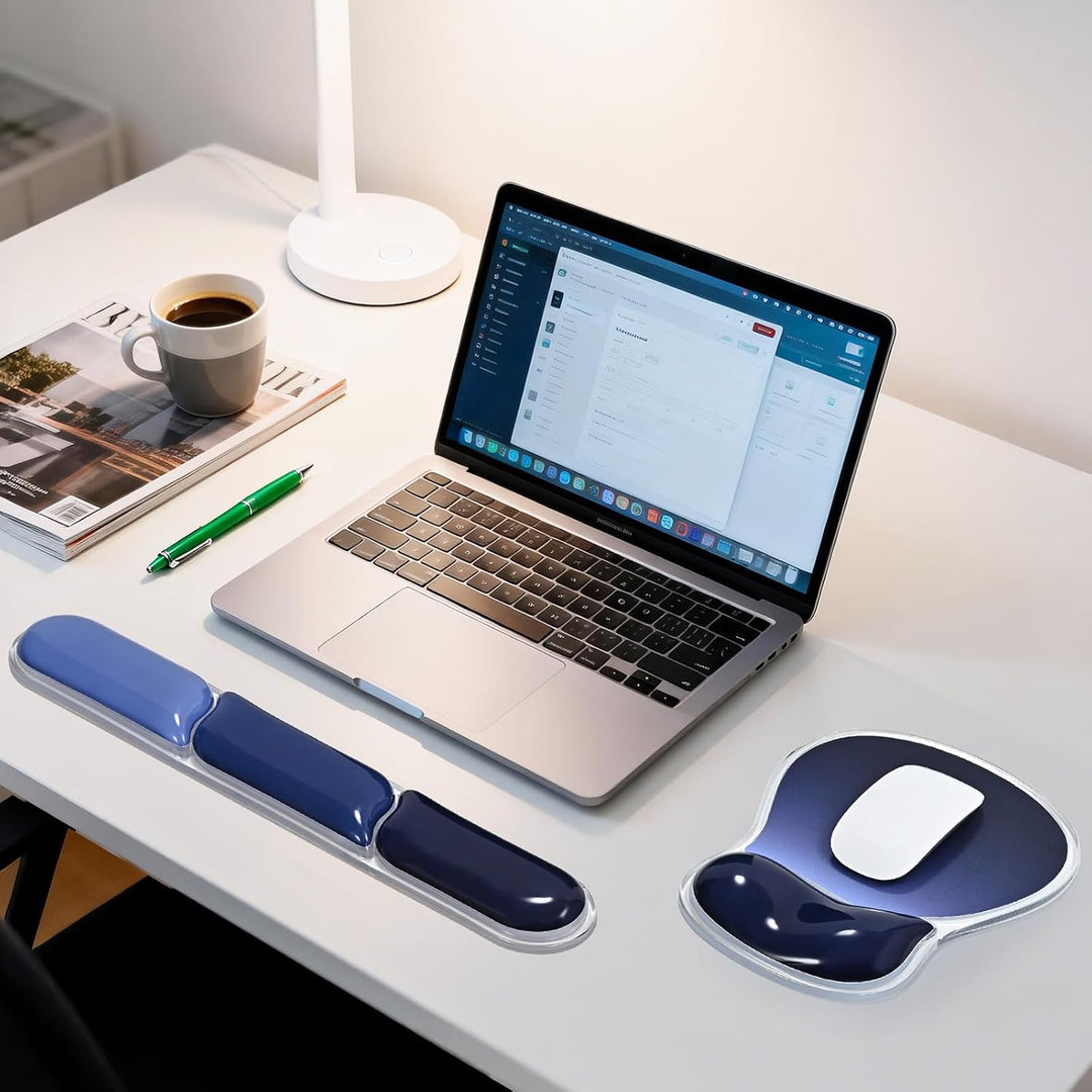 EooCoo Ergonomisches Mauspad mit Gel Handauflage + Handballenauflage Tastatur Satz, Gaming Mousepad
