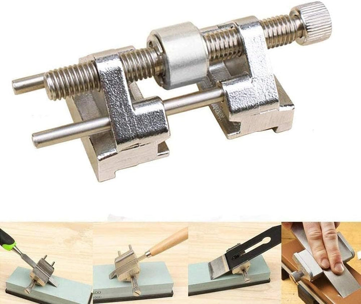 Powertool Kantenschärfer, Winkelschärfer, Klemmwinkel, Honführung mit Edelstahl-Rolle für Holzmeisse
