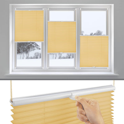 Eurohome Plissee Beige 105x120cm klemmfix ohne Bohren für Fenster und Türen 105x120cm Beige, 105x120