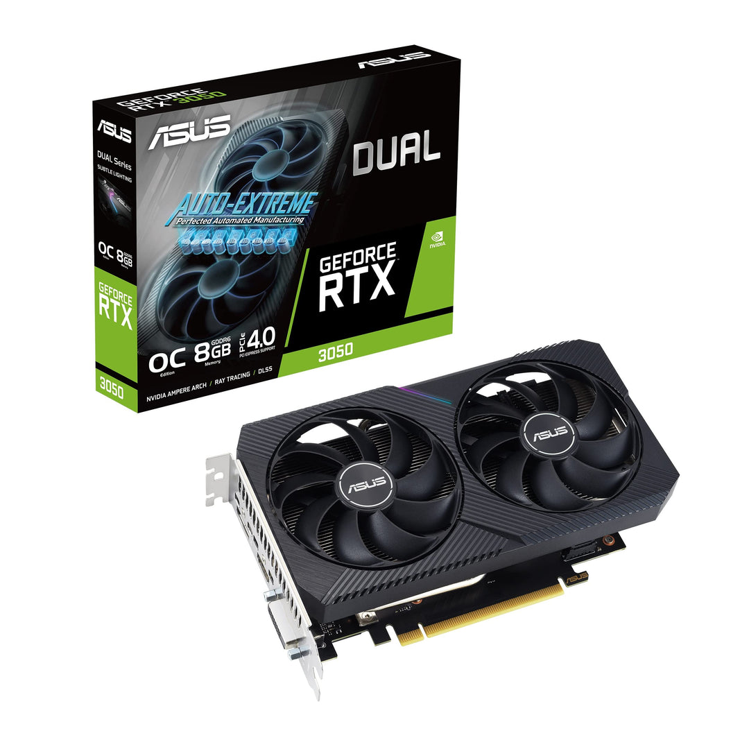 ASUS Dual GeForce RTX 3050 V2 OC Edition 8GB GDDR6 Gaming Grafikkarte (Nvidia RTX3050 V2, PCIe 4.0,