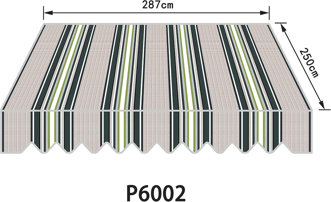 home Trends Markisenstoff 4m Markise mit Volant 4 x 3 m Markisenbespannung ersatzstoff 387 x 300cm B