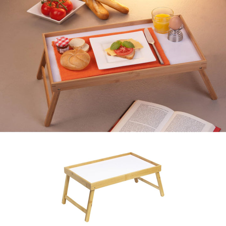 Mojawo Betttablett Bambus H x B x T: ca. 22 x 50 x 30cm Betttisch als Frühstückstablett oder Beistel