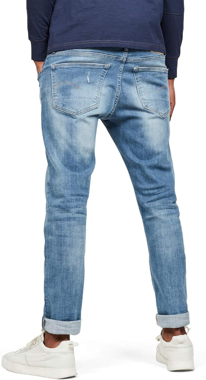 G-Star RAW Herren 3301 Slim Style Jeans 25W / 26L Blau (Lt Aged Destroy 51001-9136-1243), 25W / 26L