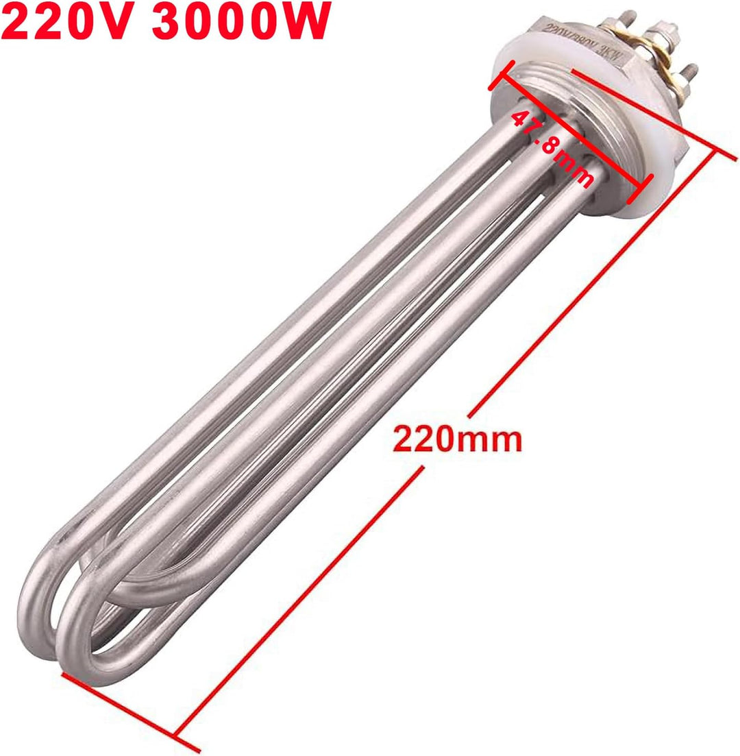 DERNORD 1-1/2 Zoll Heizelement U Typ Elektrische Brühwasser Heizung BSP Gewinde Edelstahlflansch (22