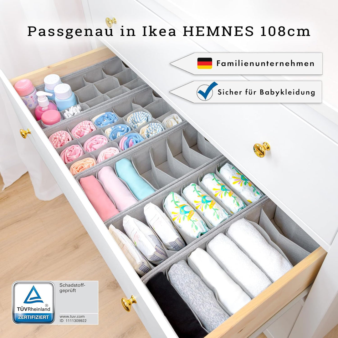SIMPLE JOY® HEMNES Organizer für ikea Kommode; DAS ORIGINAL; passgenau; Stabiler Boden; Schubladen O