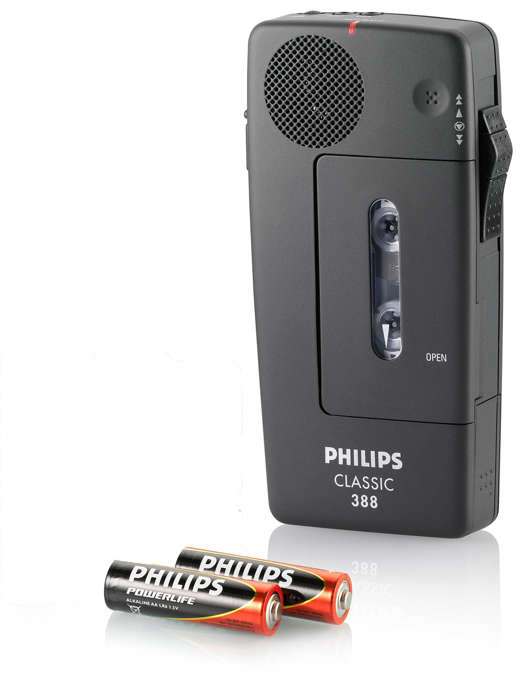Philips LFH0388/00B Analoges Mini-Kassetten Diktiergerät 30 Mini-Kassette, 2 x AA Batterie sowie Han
