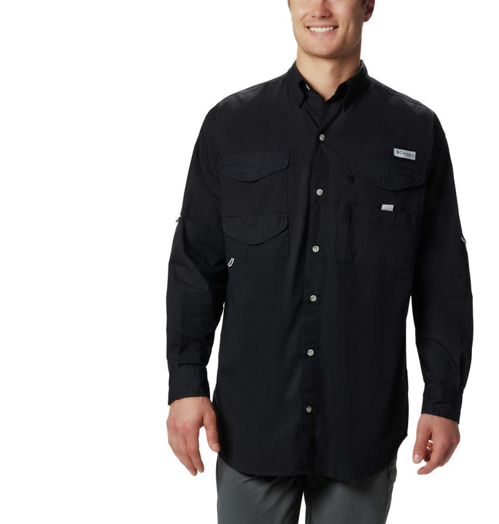 Columbia Herren PFG Bonehead Langarmshirt, Baumwolle, Entspannte Passform Sport-Shirts 3X Schwarz, 3