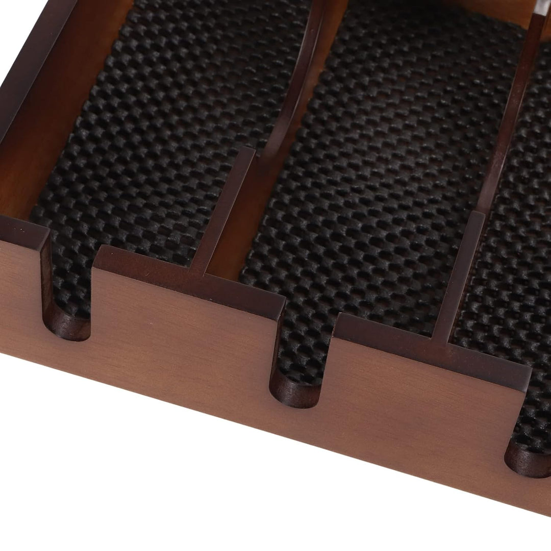 KAKAKE Friseur-Tablett-Organizer, platzsparender grossflächiger Friseur-Clipper-Halter aus Holz für