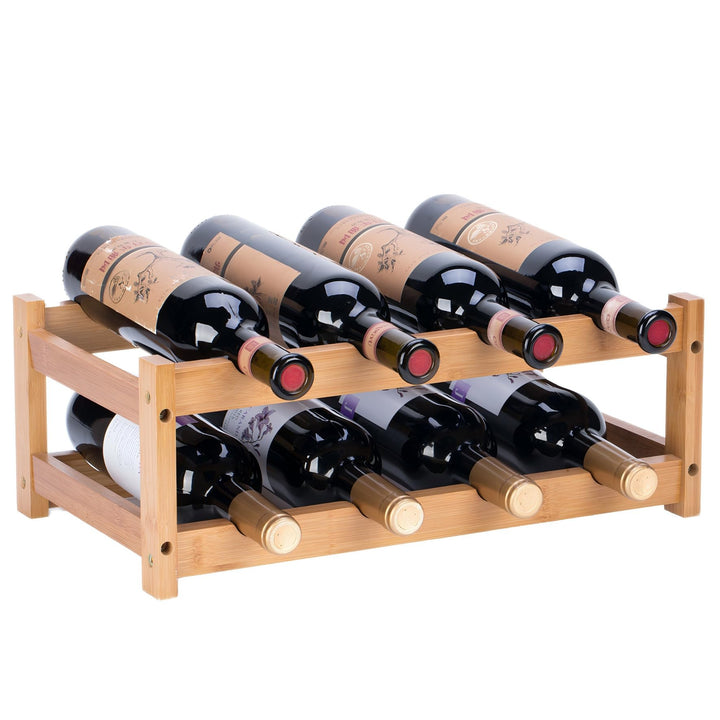 Weinregal, Klein Flaschenregal Lagerung Halter, Natürliche Flaschenhalter aus Bambus, Wein Flaschen
