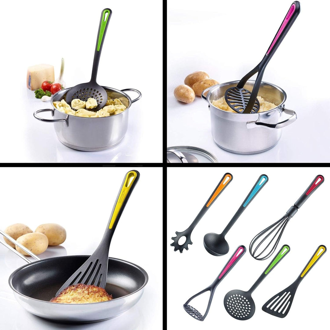 Westmark Küchenhelfer-Set, 6-tlg, Pfannenwender, Schaum-, Spaghettilöffel, Suppenkelle, Kartoffelsta
