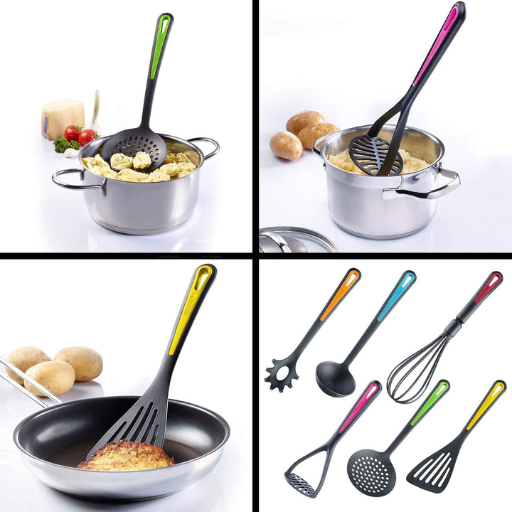 Westmark Küchenhelfer-Set, 6-tlg, Pfannenwender, Schaum-, Spaghettilöffel, Suppenkelle, Kartoffelsta