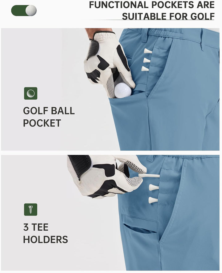 33,000ft Herren Golf Shorts Stretch Bermuda Shorts UPF 50+ Leichte Kurze Golfhose Chino Shorts Summe