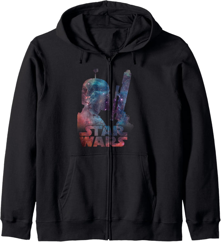 Star Wars Boba Fett Silhouette Galaxy Fill Kapuzenjacke