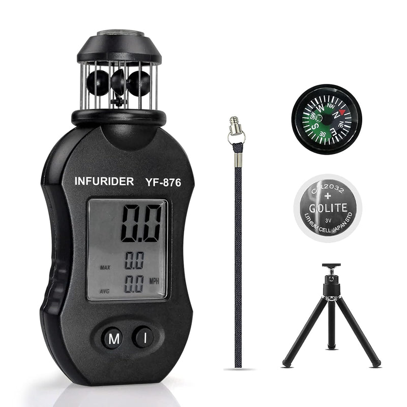 Handheld Windmesser Windmessgerät,INFURIDER YF-876 Digital Anemometer Wind Speed Meter für Windgesch