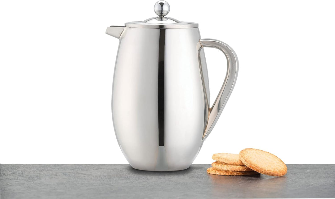 La Cafetière Edelstahl doppelwandige isolierte Cafetière 8 Tassen, Edelstahl, silber 8 Tassen Cafeti