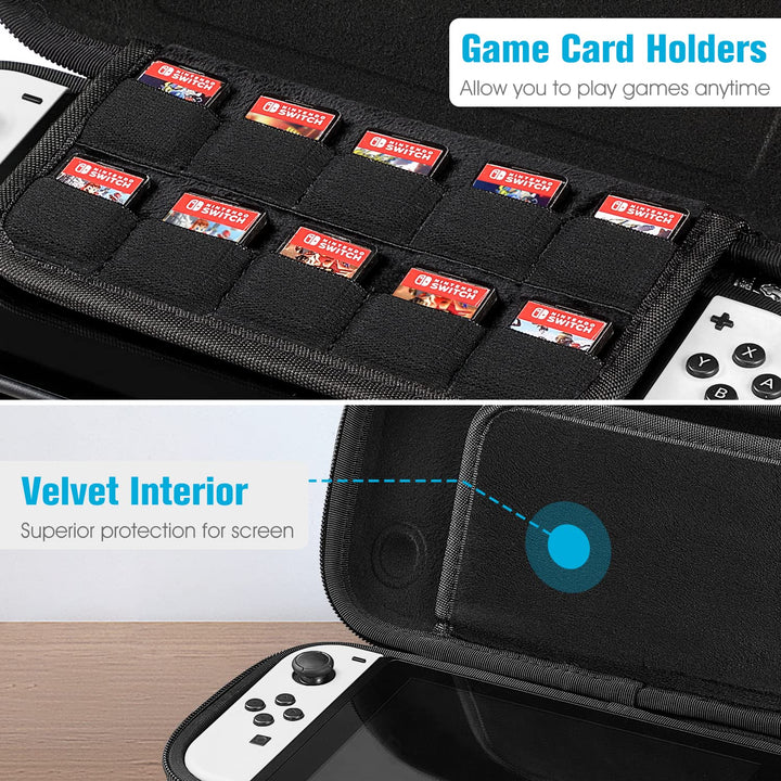 Fintie Slim Tasche Kompatibel mit Nintendo Switch/Switch OLED Modell - [Ultradünn] Stossfeste Hartsc