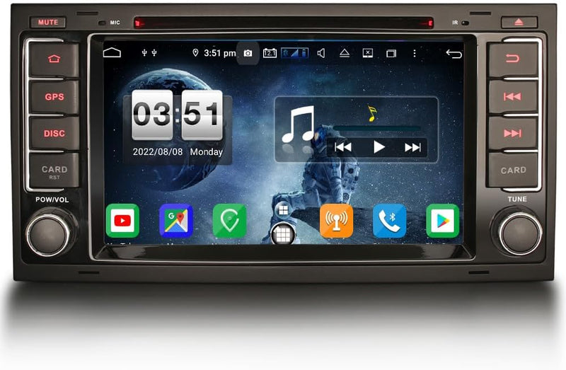 8-Kern Android 12 4GB RAM +64GB ROM Autoradio für VW Touareg T5 Multivan Navi Kabellos Carplay DSP B