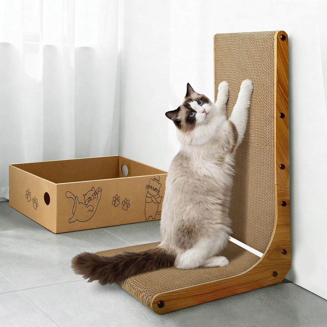 Katzenkratzbrett, Kratzpad aus Pappe, Katzen Kratzmatte für Wohnungskatzen und Kitten, grosses Kratz