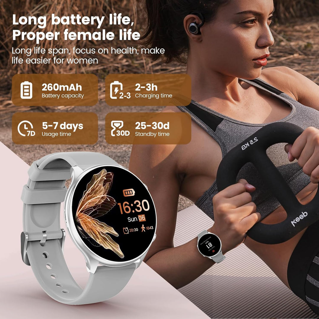 Smartwatch Damen mit Telefonfunktion, 1,39" TFT HD Touchscreen, IP67 Wasserdicht mit 120 Sport SpO2
